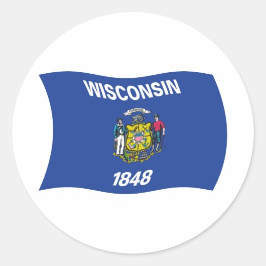 Autocollant du drapeau du Wisconsin (Devant)