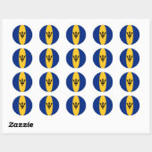 Autocollant du drapeau Fisheye de la Barbade (Feuille)