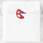 Autocollant du drapeau fisheye du Népal (Sac)