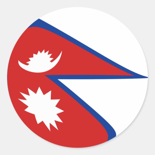 Autocollant du drapeau fisheye du Népal (Devant)