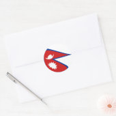 Autocollant du drapeau fisheye du Népal (Enveloppe)