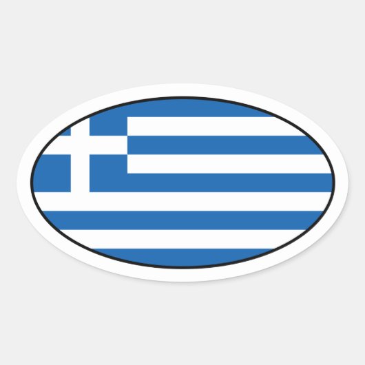 Autocollant du drapeau ovale de Grèce (Devant)