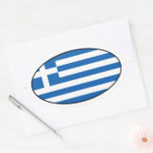 Autocollant du drapeau ovale de Grèce (Enveloppe)