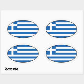 Autocollant du drapeau ovale de Grèce (Feuille)