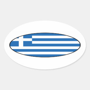 Autocollant du drapeau ovale de Grèce