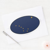 Autocollant du drapeau ovale de l'Alaska (Enveloppe)