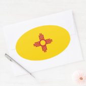 Autocollant du drapeau ovale du Nouveau-Mexique (Enveloppe)