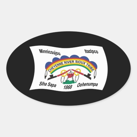 Autocollant du drapeau sioux de la rivière Cheyenn (Devant)
