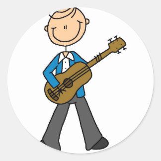 Autocollant du joueur de guitare