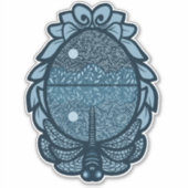 Autocollant du lac miroir bleu libellule (Devant)