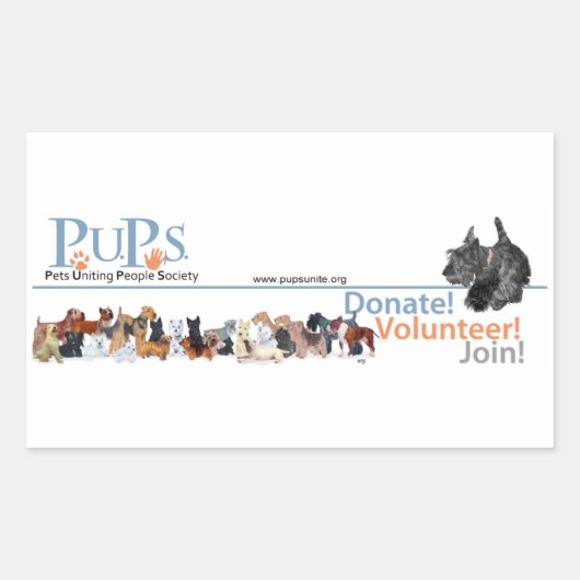 Autocollant du logo de PUPs avec Scottie (Devant)