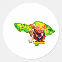 Autocollant du masque Barong de la carte de Bali P