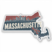 Autocollant du Massachusetts Retro (Devant)
