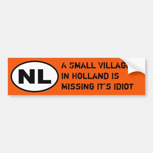 Autocollant du NL - idiot absent de village (Devant)