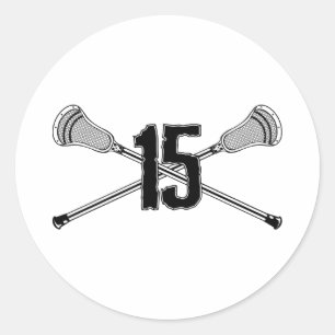 Autocollant du numéro 15 de lacrosse