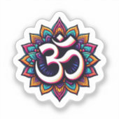 Autocollant du symbole de méditation Om indien (Recto)