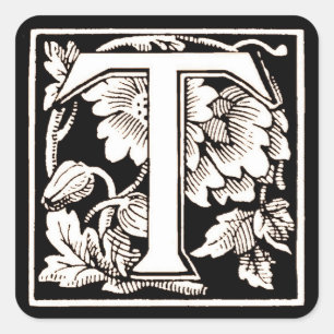 Autocollant du ` T floral de lettre' -