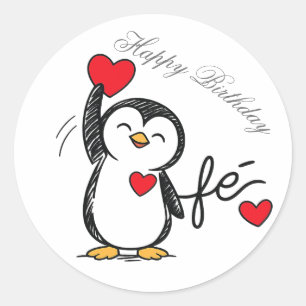 autocollant d'un pingouin heureux