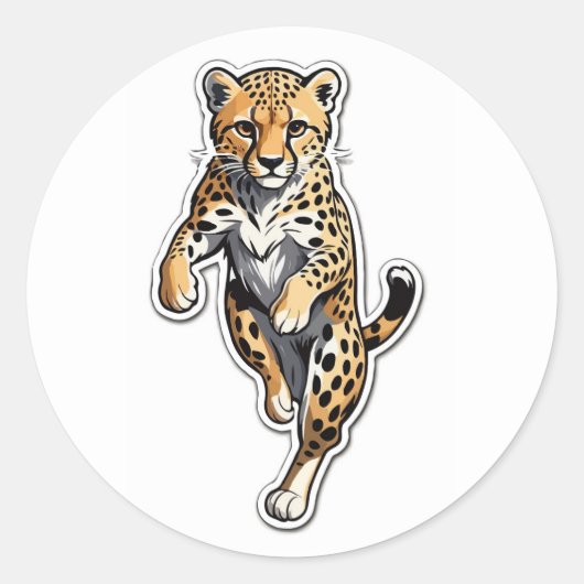 Autocollant dynamique Cheetah - Chat sauvage à cou (Devant)