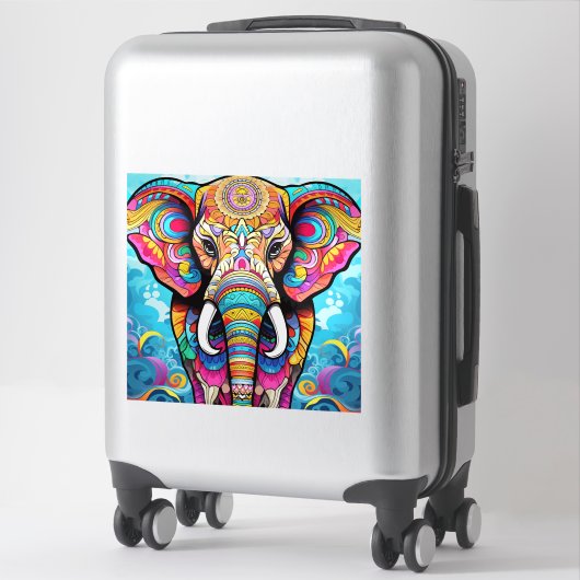Autocollant dynamique Mandala Elephant (Sur valise)