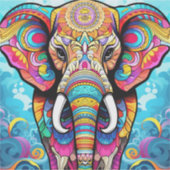 Autocollant dynamique Mandala Elephant (Devant)