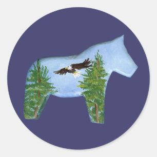 Autocollant Eagle Dala Horse