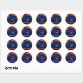 Autocollant effrayant Cat Blue 'Your Text' (Feuille)
