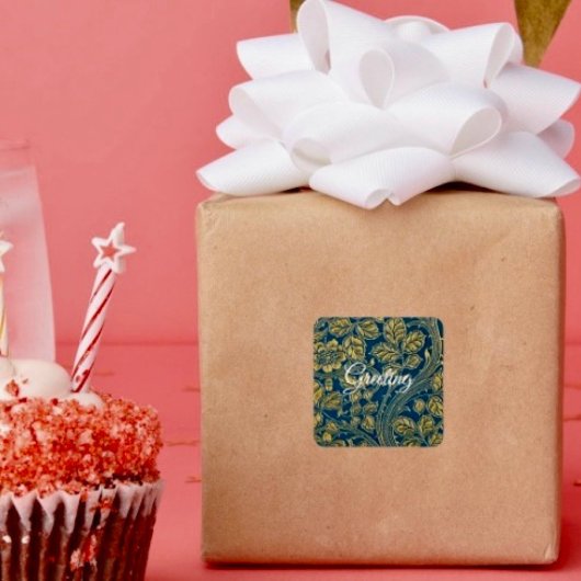 Autocollant Élégance Bleu Doré