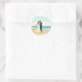 Autocollant Elegant Baiser de Plage (Sac)
