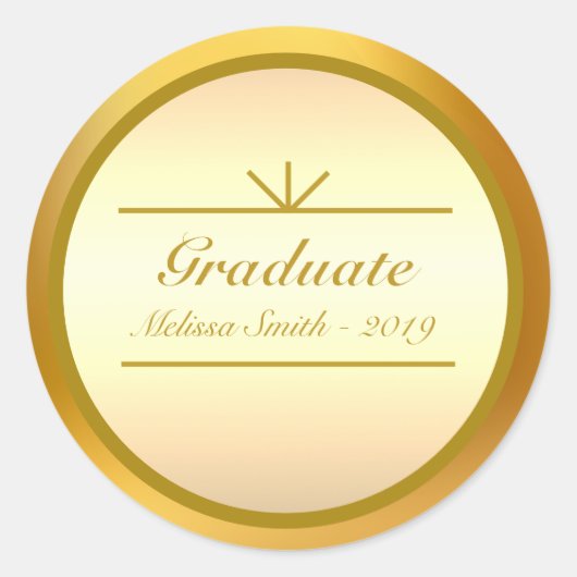 Autocollant élégant de diplômé en or (Devant)