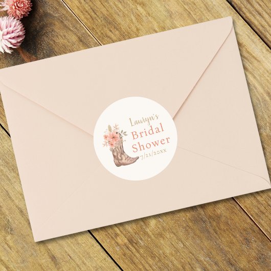 Autocollant élégant de douche de mariage de cowgir