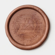 Élégant Monogramme + Nom Sceau de cire