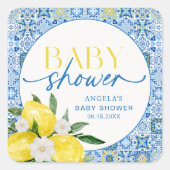 Autocollant élégant pour Baby Shower sur le thème (Devant)
