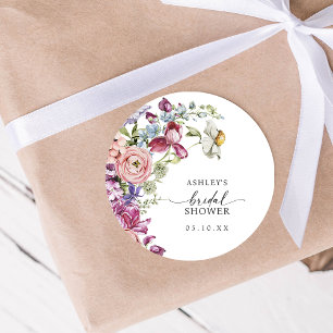 Autocollant élégant pour douche de mariée florale