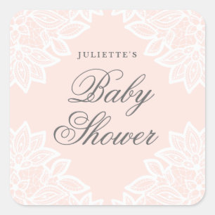 Autocollant élégant vintage dentelle pour baby sho