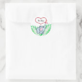 Autocollant Éléphant Bébé Et Papillon (Sac)