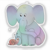 Autocollant éléphant et escargot (Devant)
