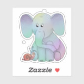 Autocollant éléphant et escargot (Feuille)