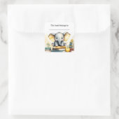 Autocollant éléphant et livres modifiables (Sac)