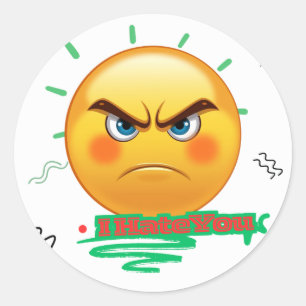 Autocollant Émoji Colère Je Te Déteste