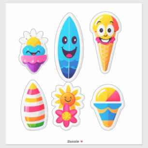 Autocollant Emoji Été Coloré
