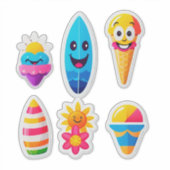 Autocollant Emoji Été Coloré (Devant)