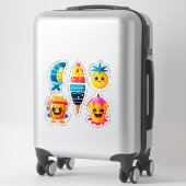 Autocollant Emoji Été Coloré (Sur valise)
