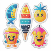 Autocollant Emoji Été Coloré (Devant)