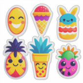 Autocollant Emoji Été Coloré (Devant)