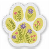 Autocollant Empreinte de patte de chien floral - a (Devant)