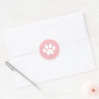 Autocollant Empreinte de Patte Rose pour Cartons d
