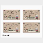 Autocollant en carton d'oeuf de poulet de ferme ru (Feuille)