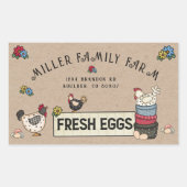 Autocollant en carton d'oeuf de poulet de ferme ru (Devant)