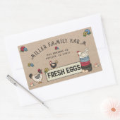 Autocollant en carton d'oeuf de poulet de ferme ru (Enveloppe)